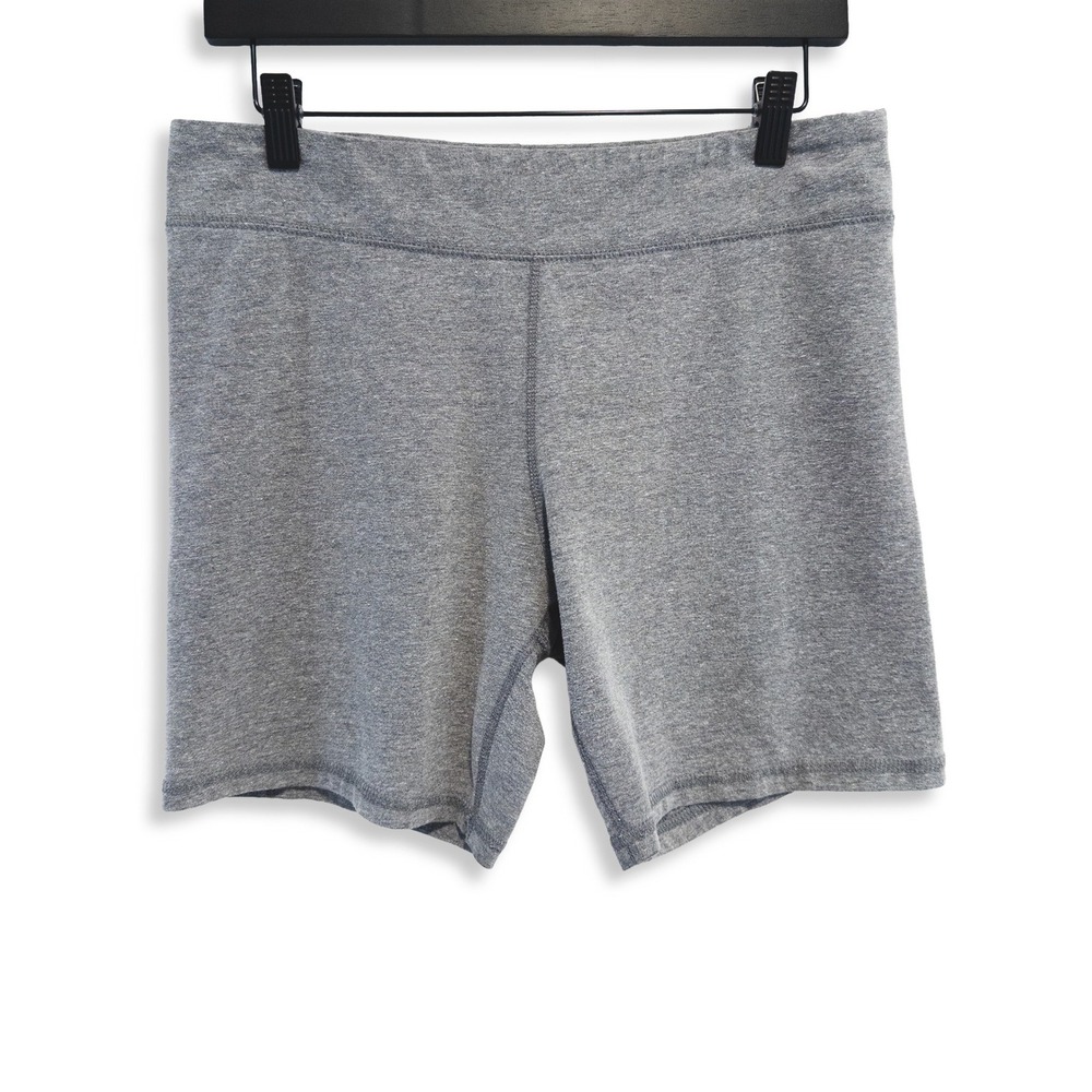 Athletic Works Biker Shorts Womens Large Gray Cotton Blend Activewear‎ Yoga Gym